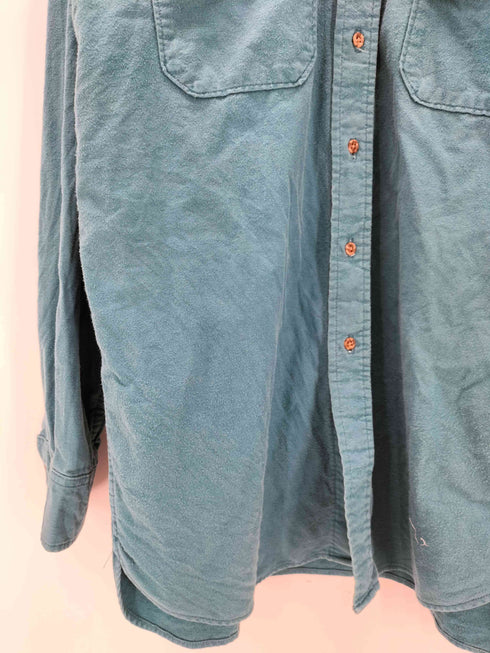 ランズエンド LANDS END 90S USA製 三角タグ 裾ラウンドカット シャモアクロス L/S シャツ メンズ import:M
